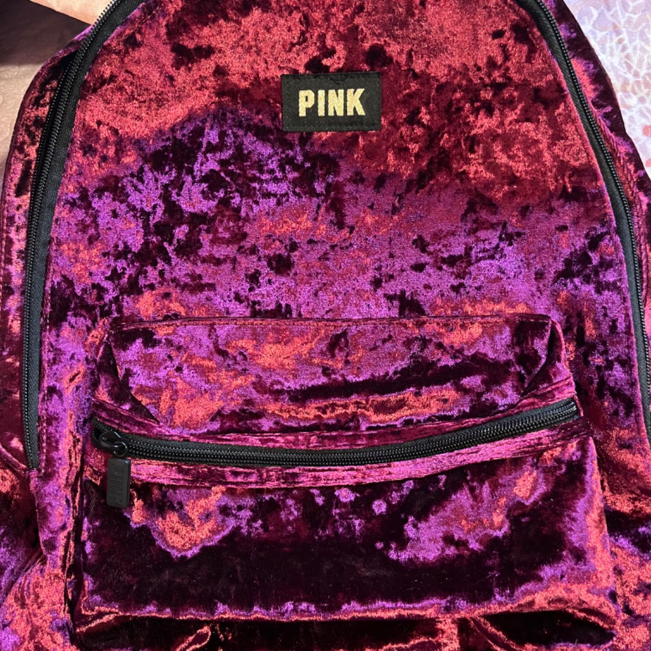 Pink suede backpack best sale