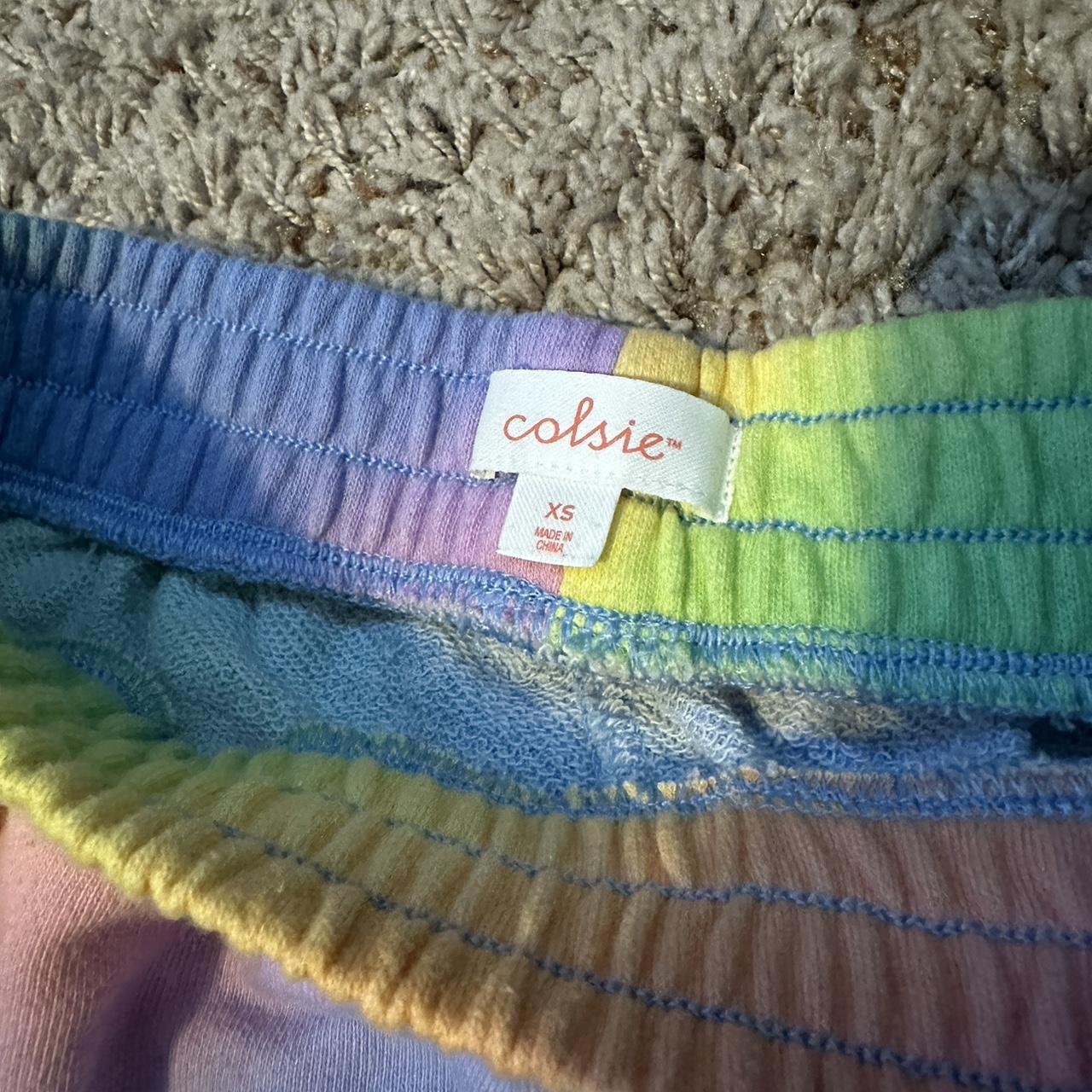 Colsie grey sweatpants with tie dye bottom - Depop