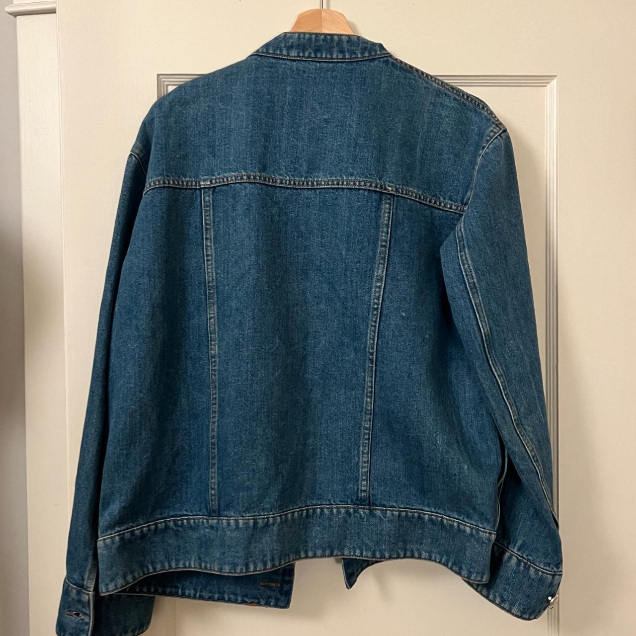 APC denim jacket lightly worn, no collar denim | Depop