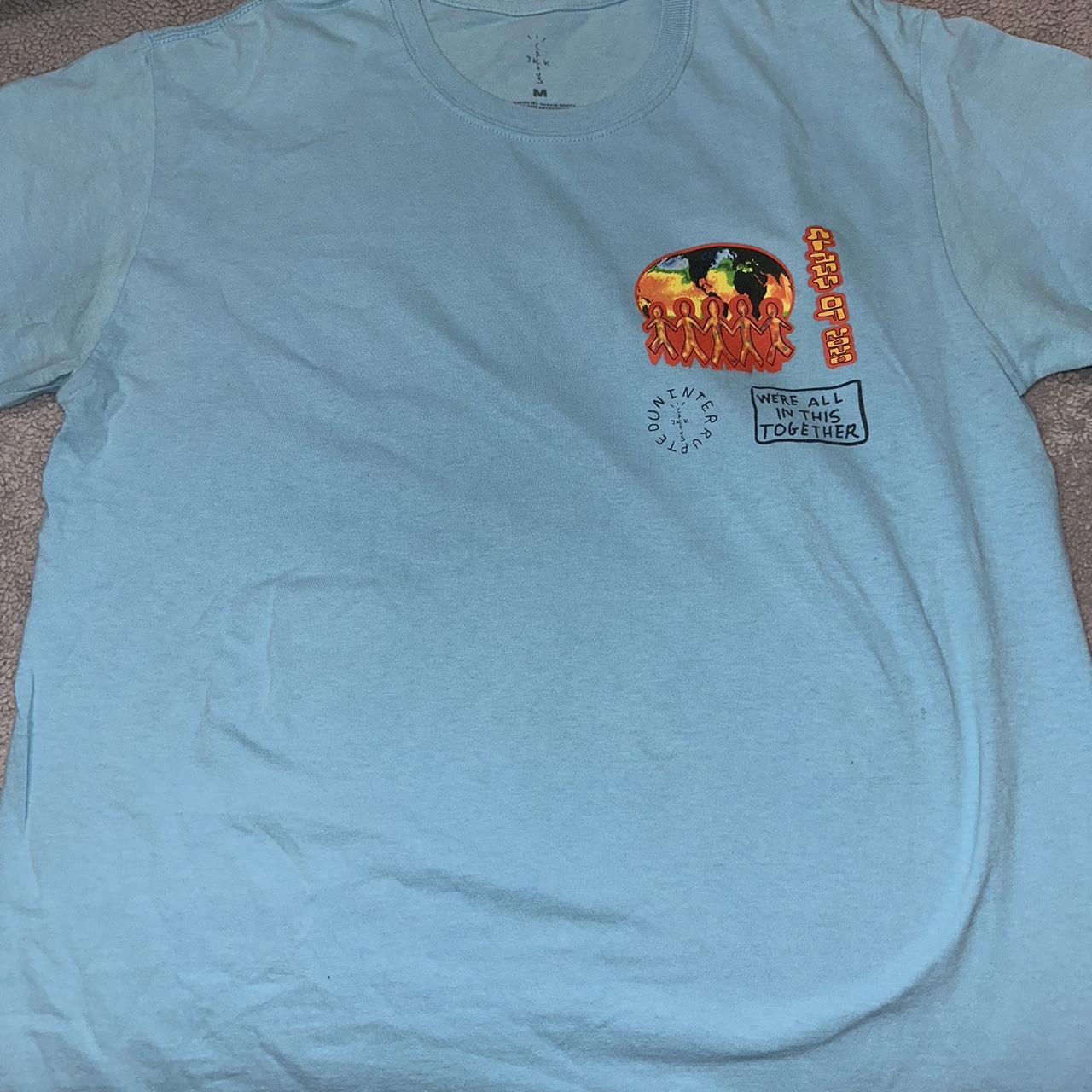 Travis Scott shirt in size medium, has a stain... - Depop