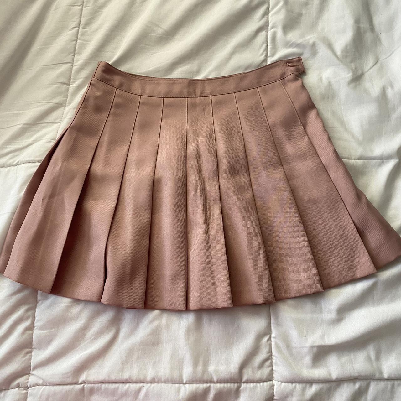 Blush rose pink pleated schoolgirl skirt. Size. Depop