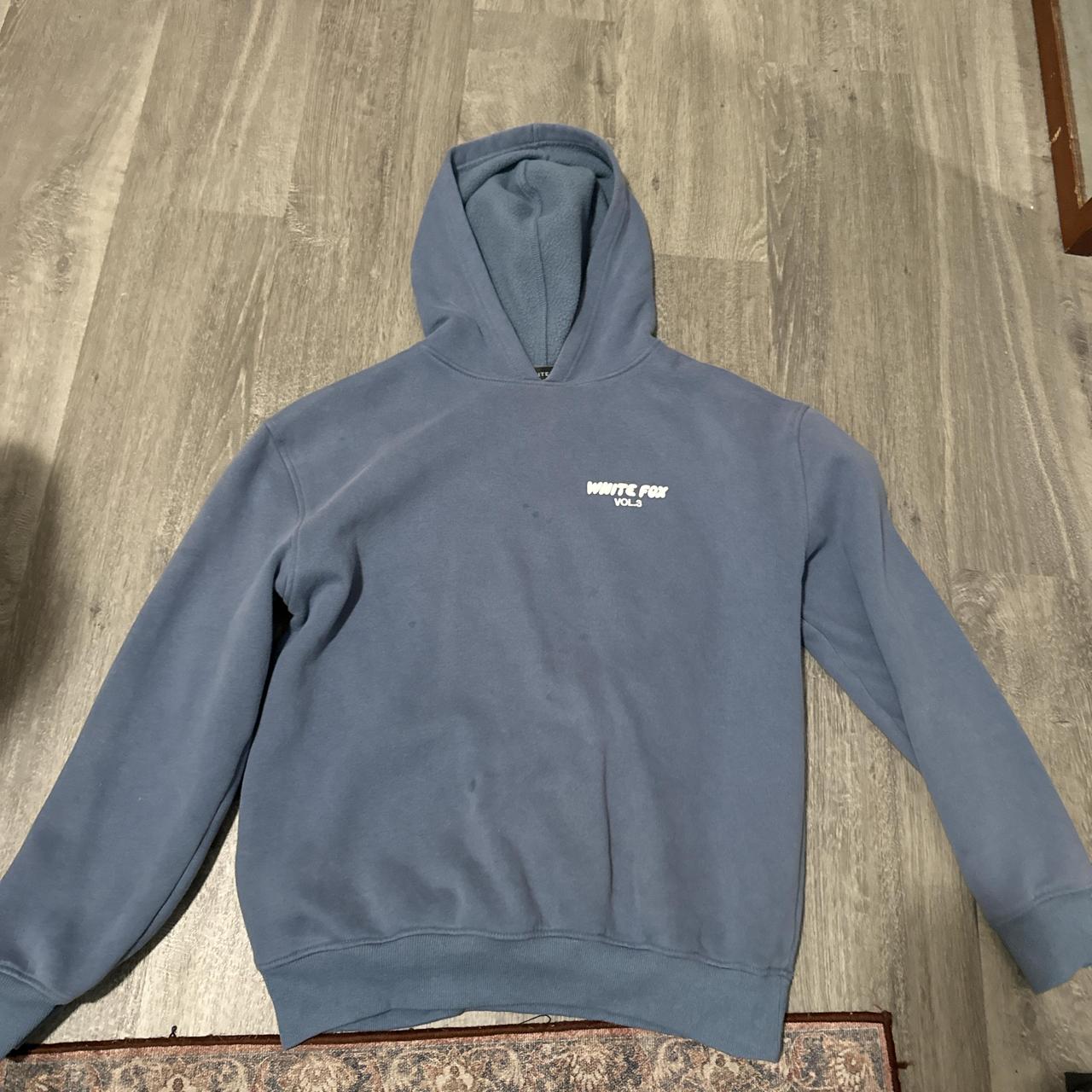 white fox hoodie has small stains but able to come... - Depop