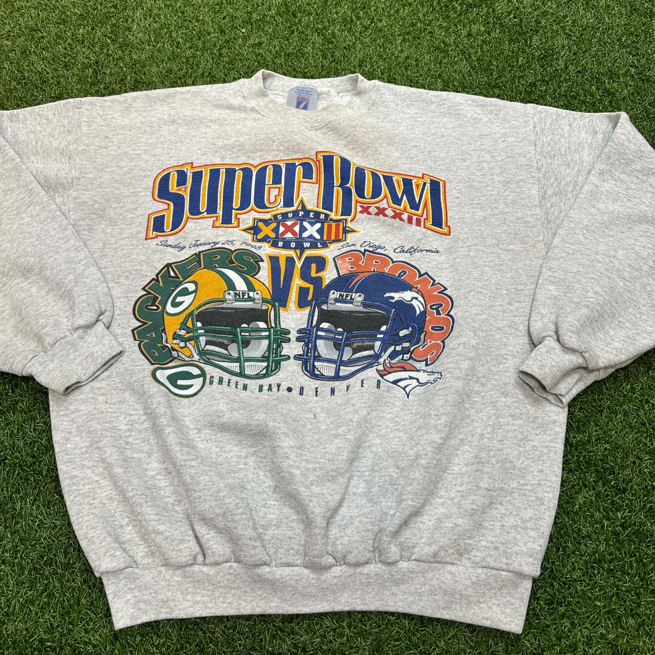 Good Green Bay Packers Denver Broncos Super bowl Sweater Vintage 1998