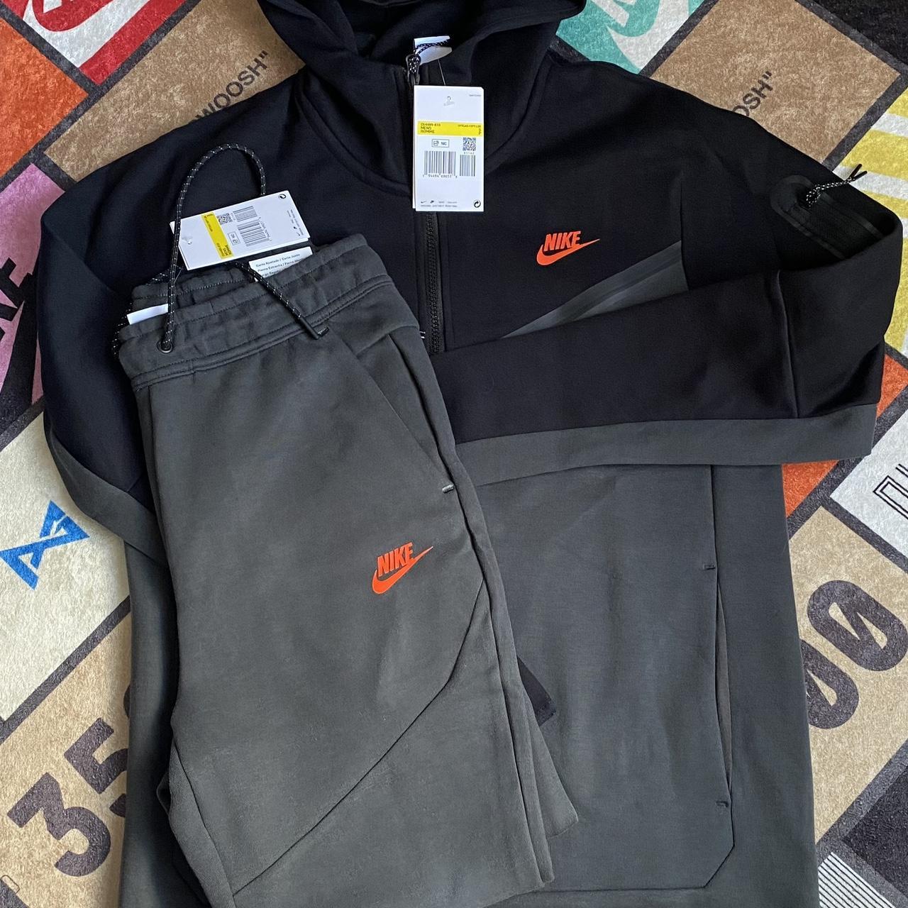 orange tech fleece tracksuit