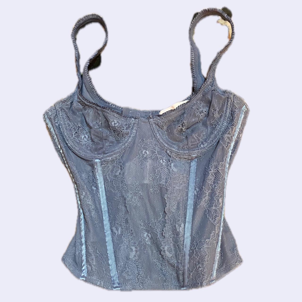 light blue corset top Depop