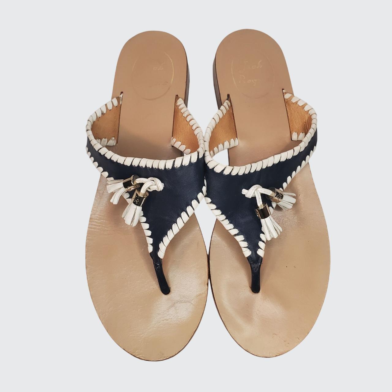 EUC Jack Rogers Alana Tassel Thong Sandal Navy