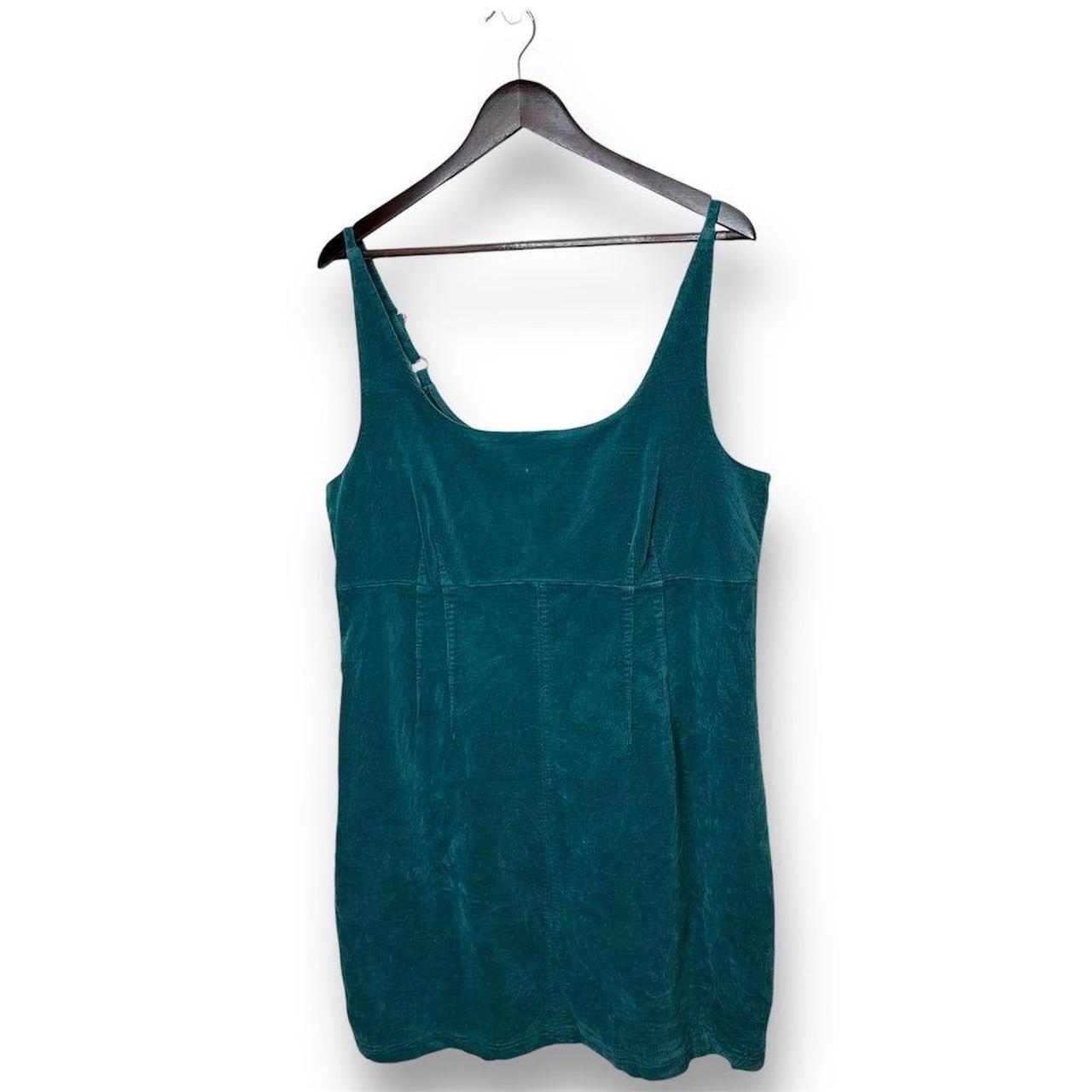 Wild Fable Women's 2XL Green Corduroy Pinafore Dress... - Depop