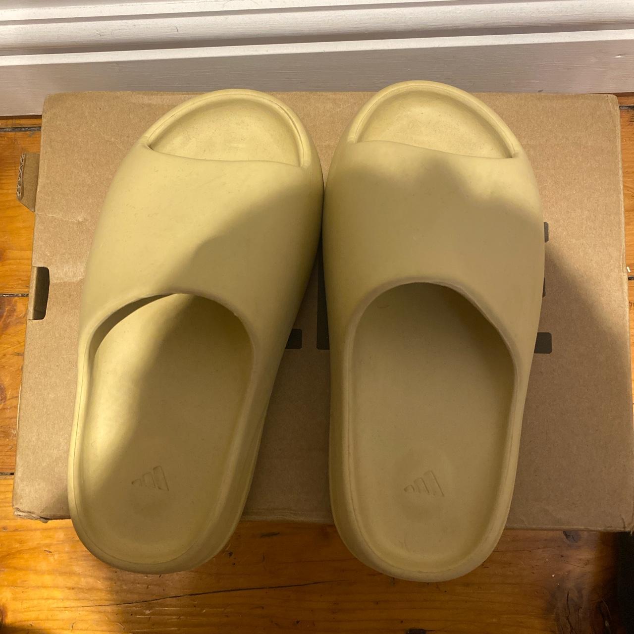 bone white yeezy slides