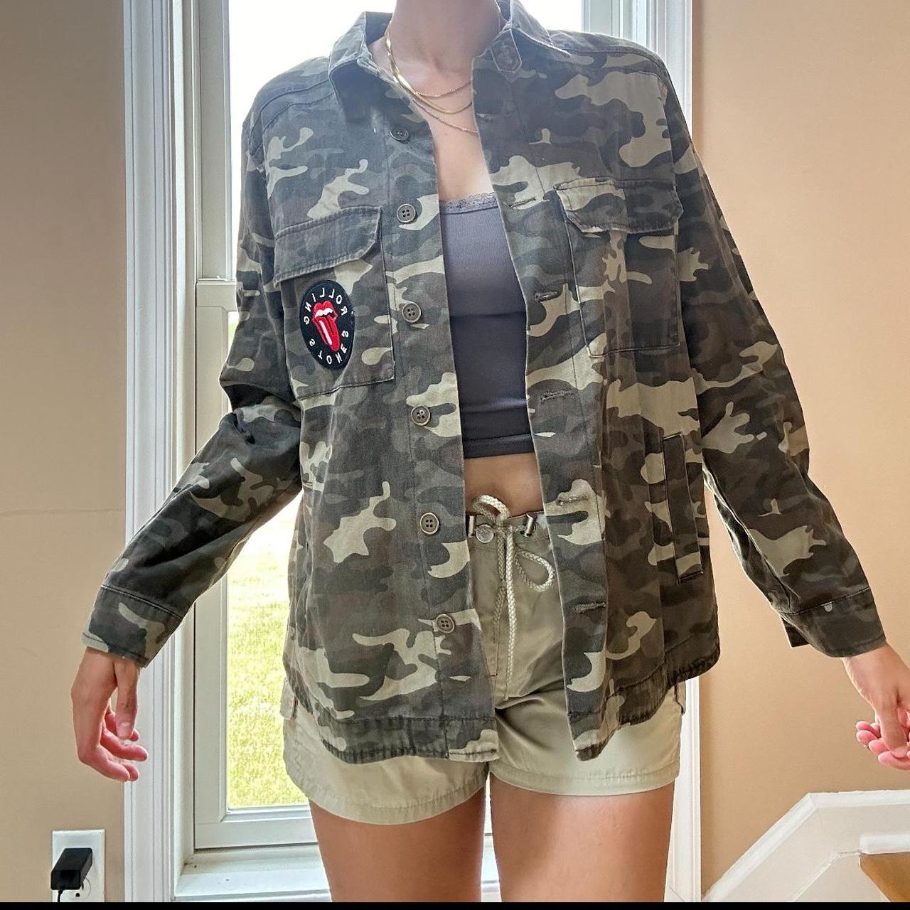 Rolling Stones army print jacket #y2k #2000s Depop