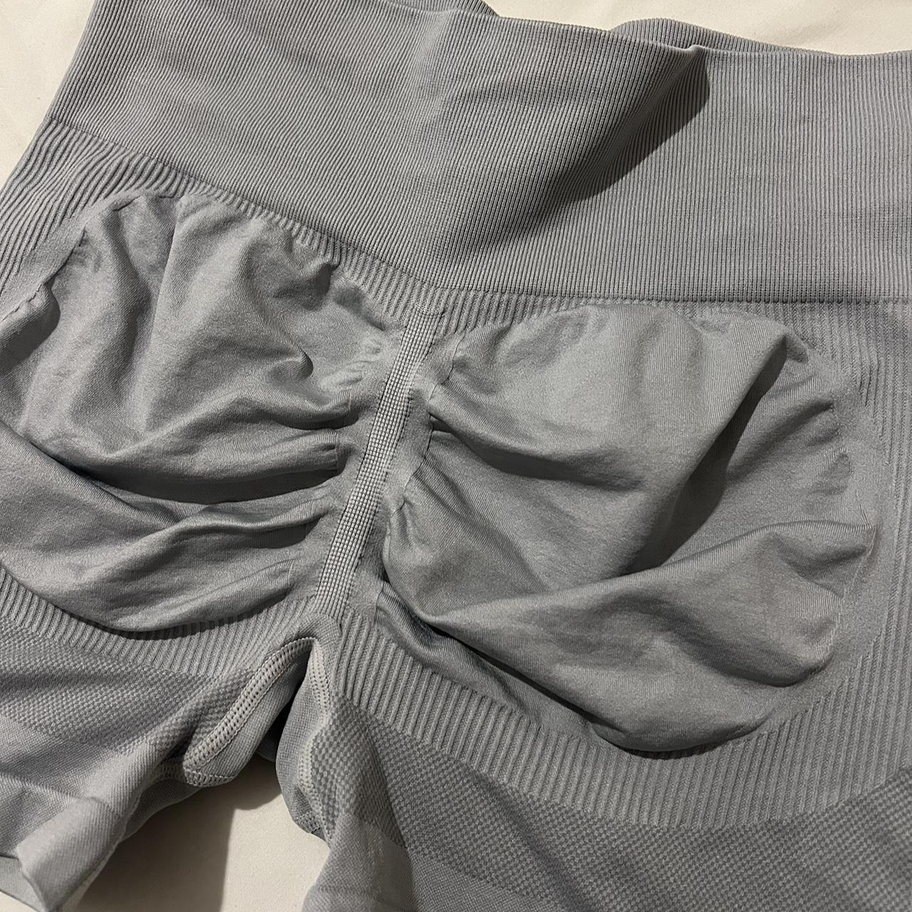 Grey shein gym shorts Scrunch bum Size large... - Depop