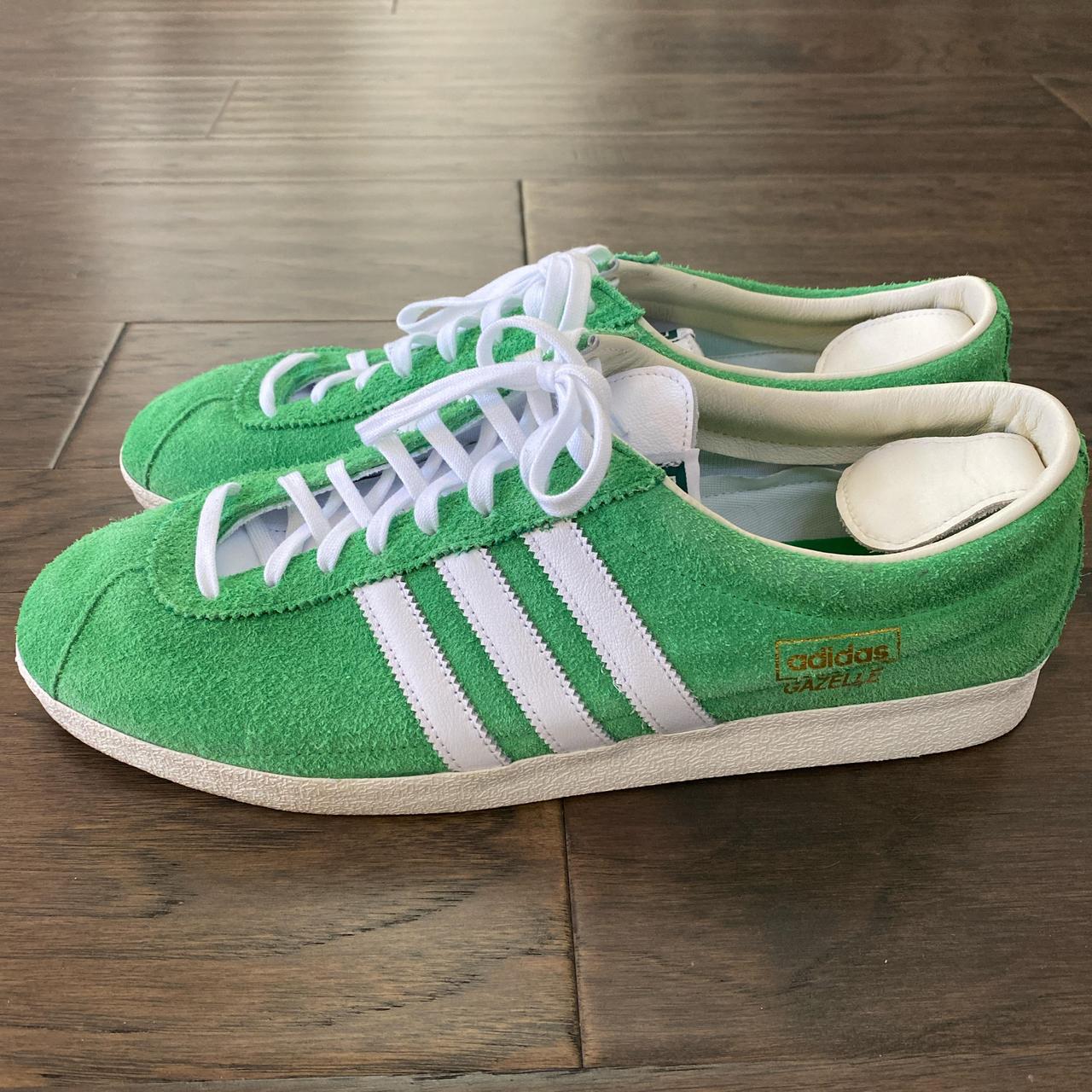 Mens green adidas gazelle trainers best sale