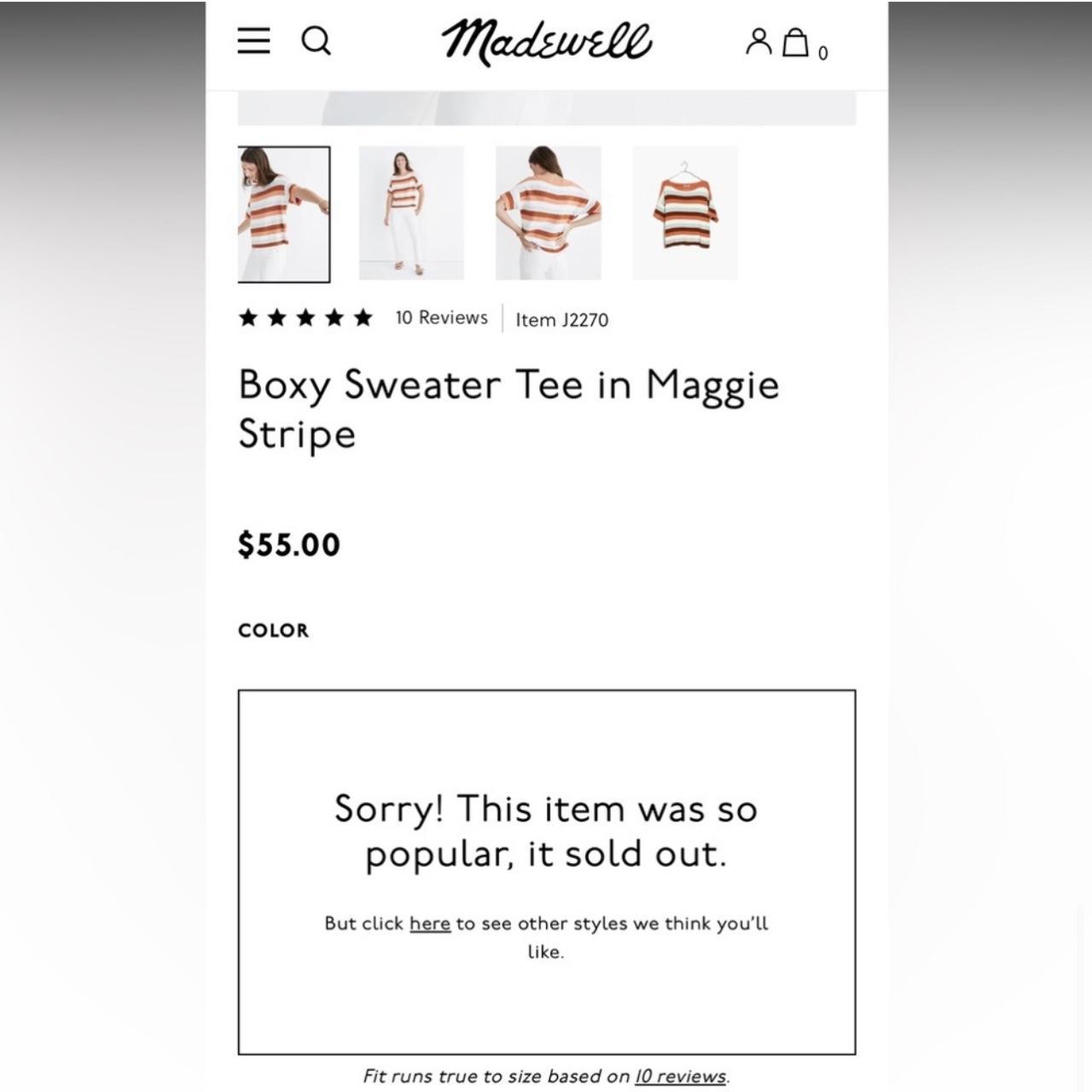 Boxy Sweater Tee in Maggie Stripe