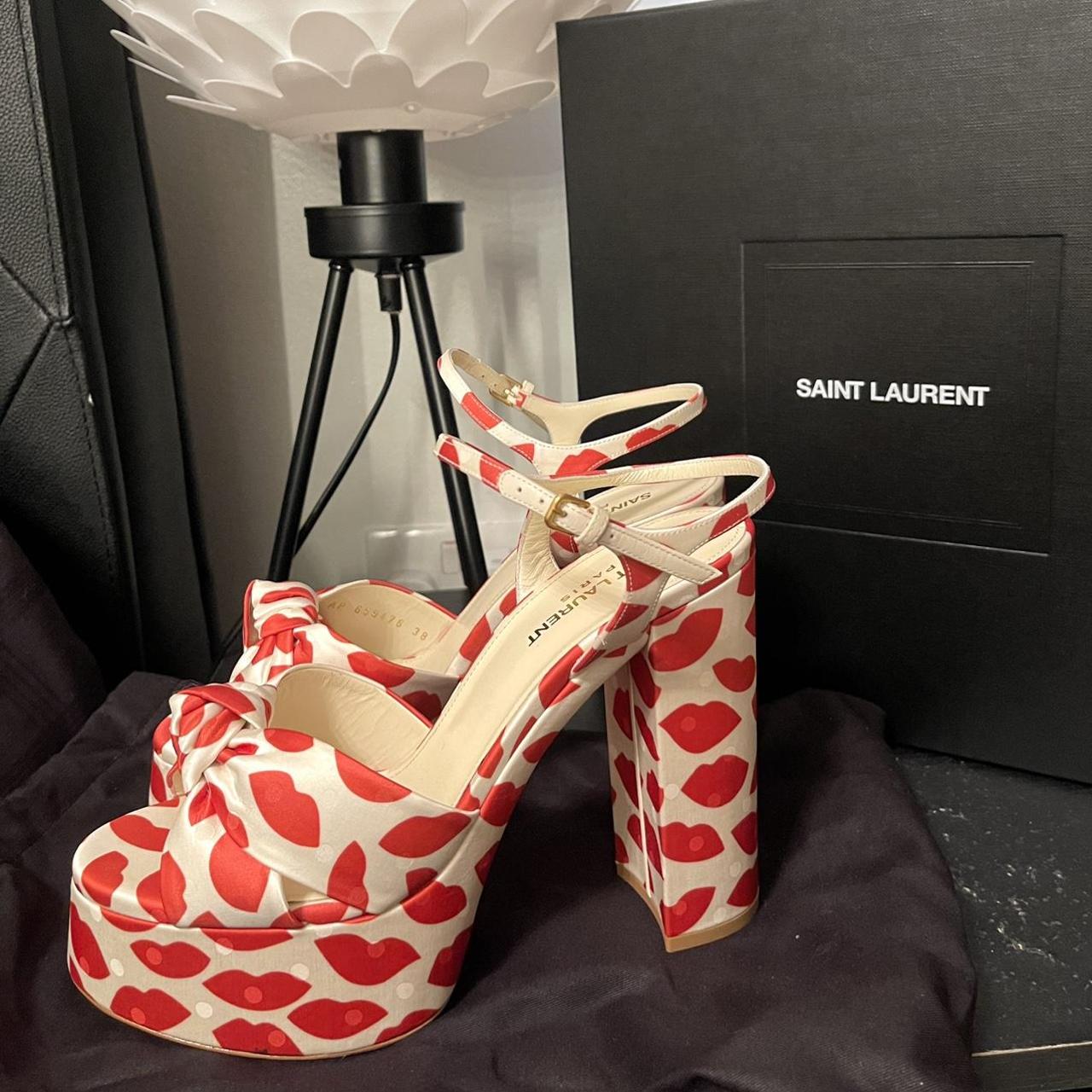 YSL Saint Laurent Bianca Knotted Lip-Print