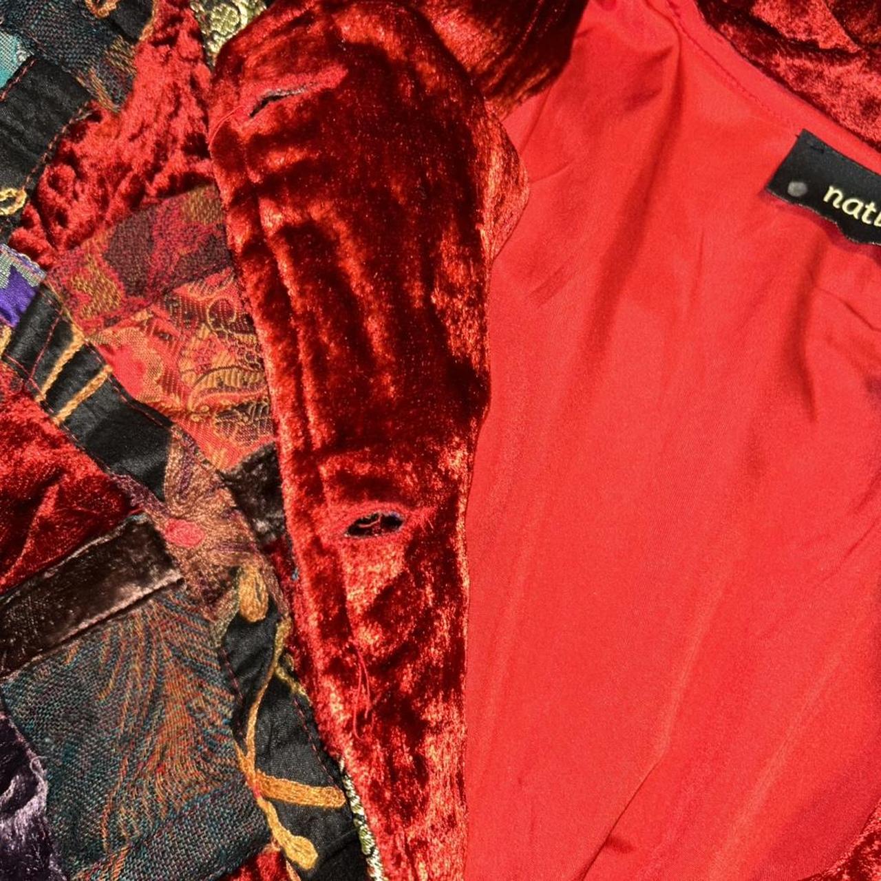 Women's Jacket - Multi/Red - M – Boho Patchwork V… - image 5