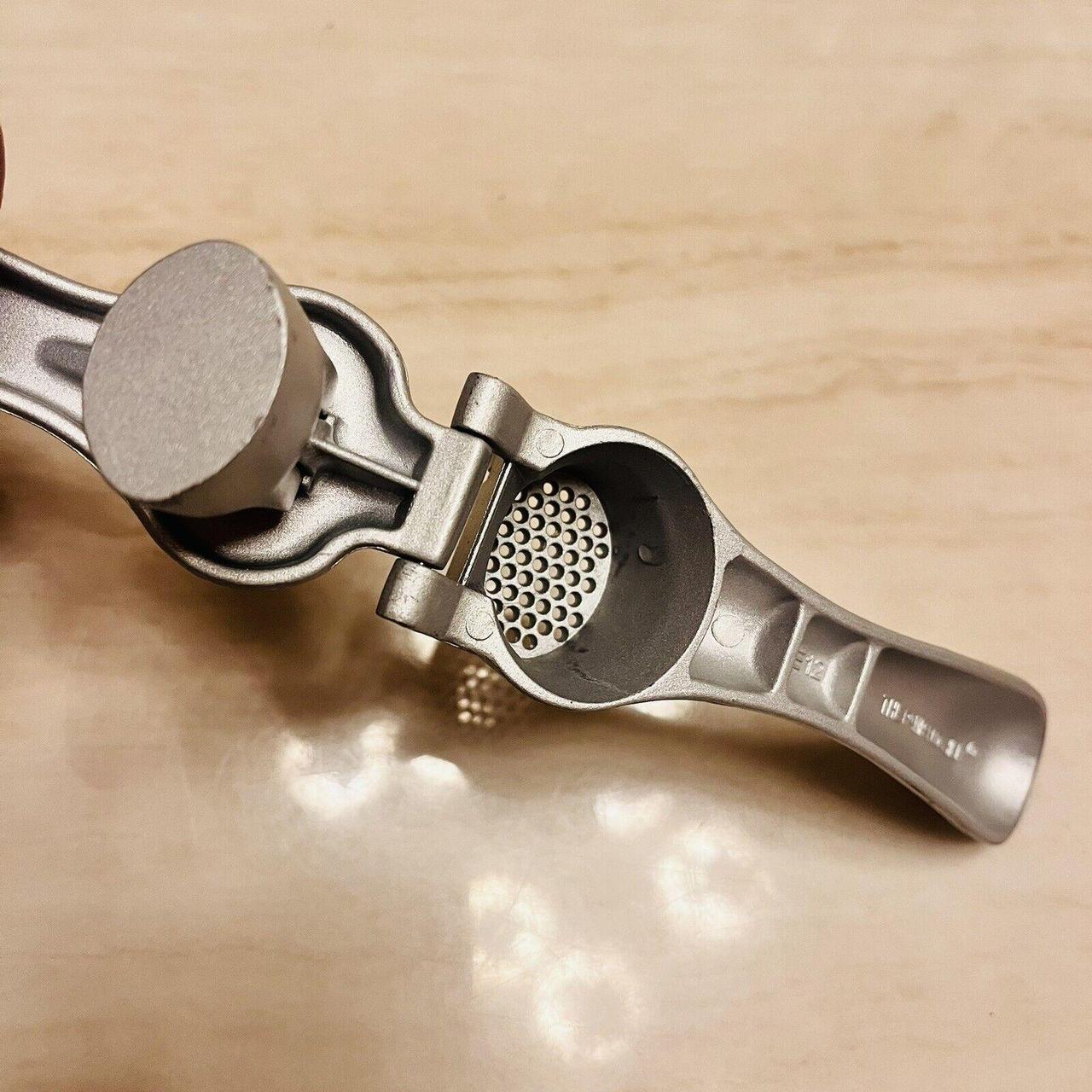 The Pampered Chef Garlic Press Silver Cast Aluminum... Depop