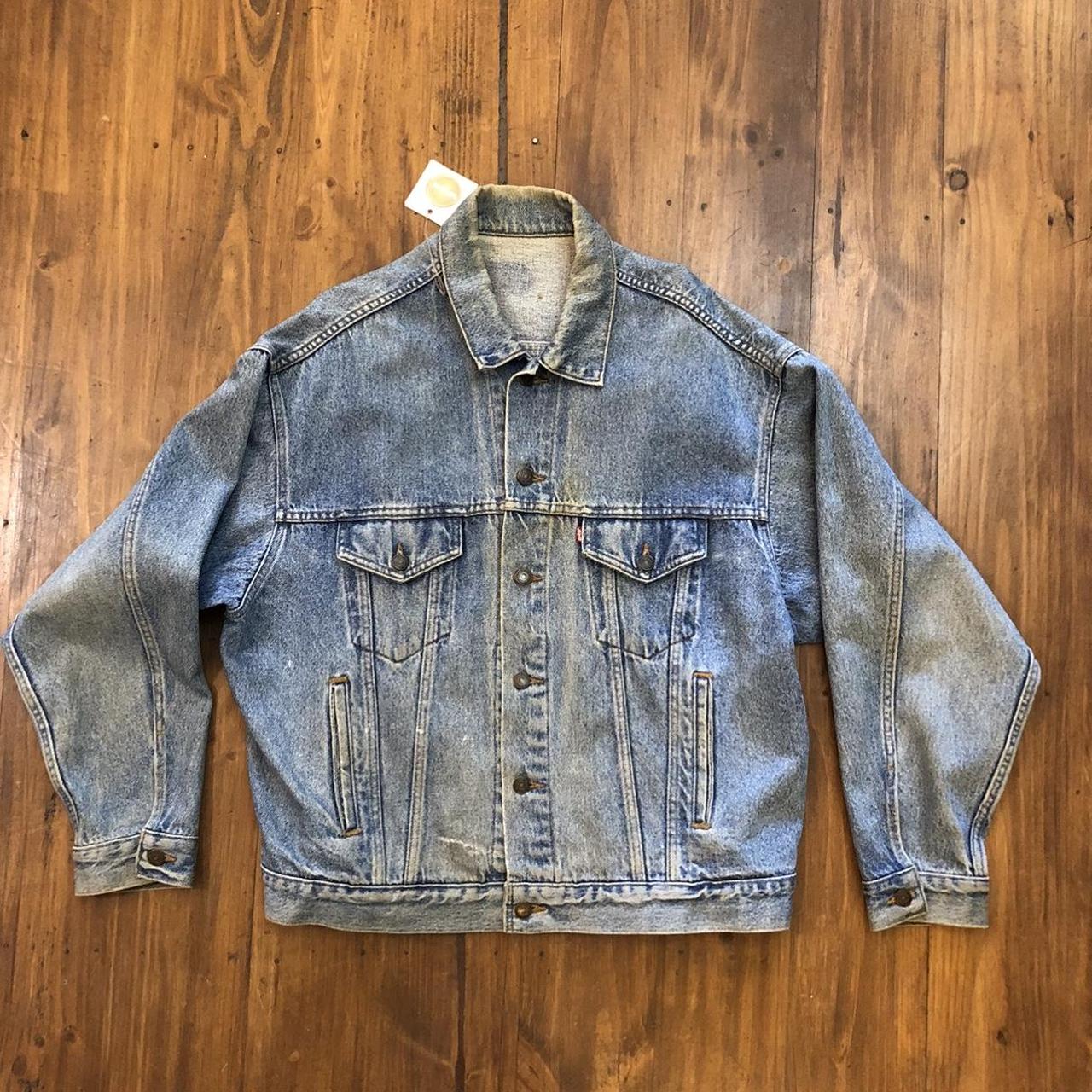 80s Levi s distressed denim jacket Made in USA Depop