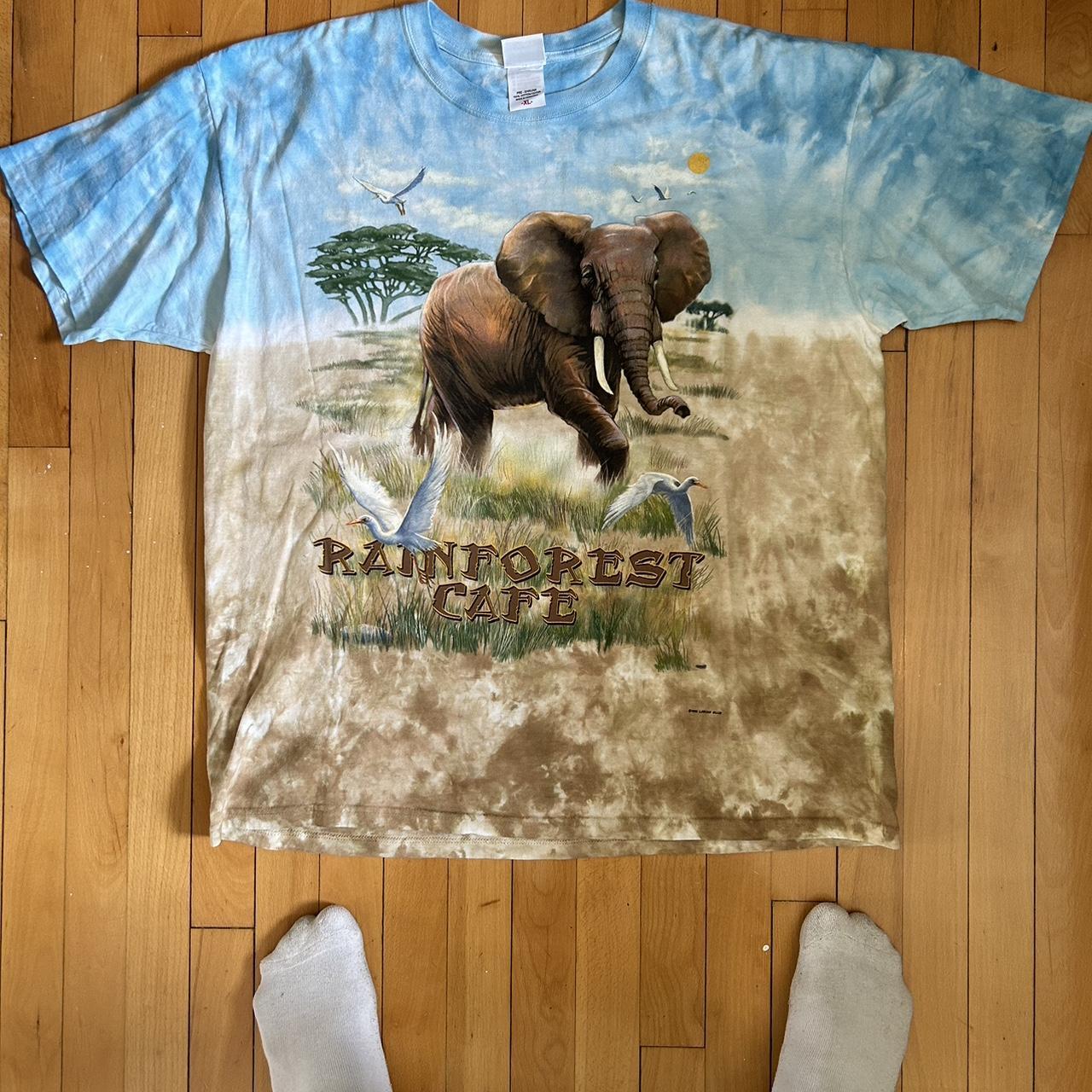 Vintage 90s Liquid Blue Size XL Rainforest Cafe - Depop