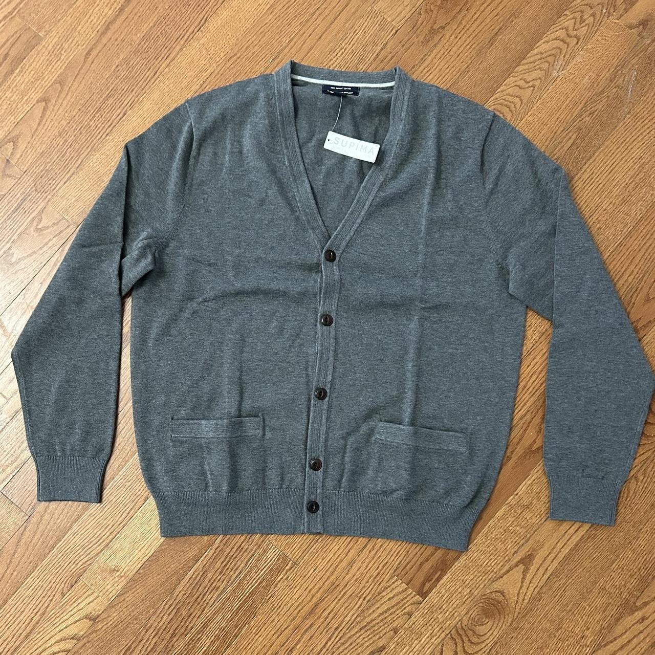 Lands end cardigan supima best sale