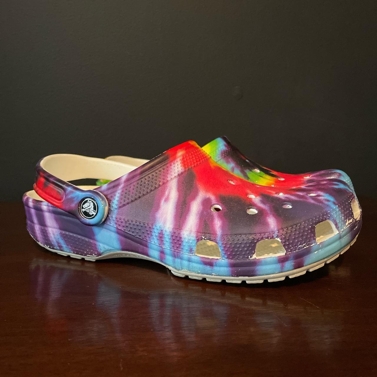 Light deals rainbow crocs