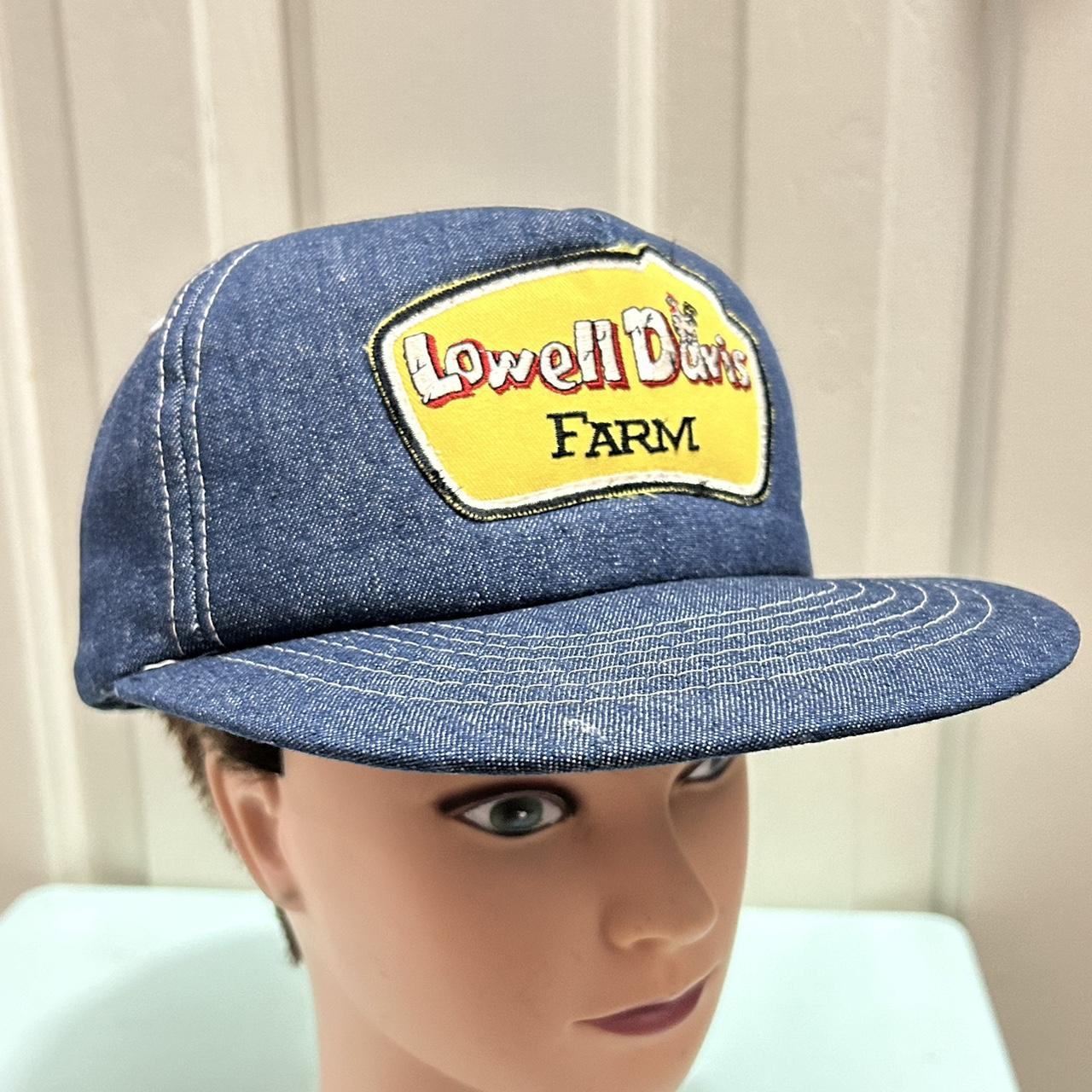 Vintage Lowell Davis Farms Denim SnapBack Hat