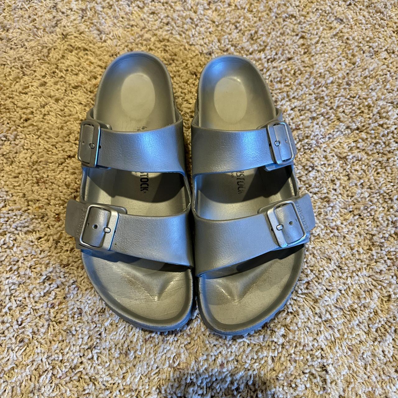 Gently used light grey rubber Birkenstocks Size 41 Depop
