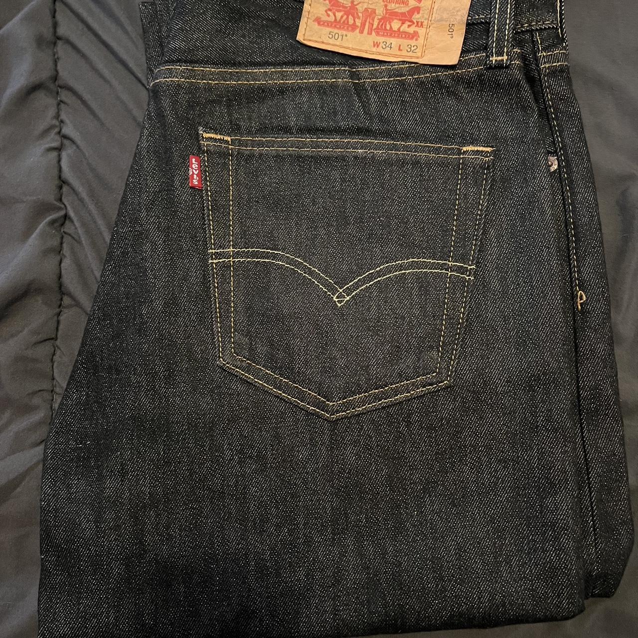 denim black 501s they are brand new without tags... - Depop