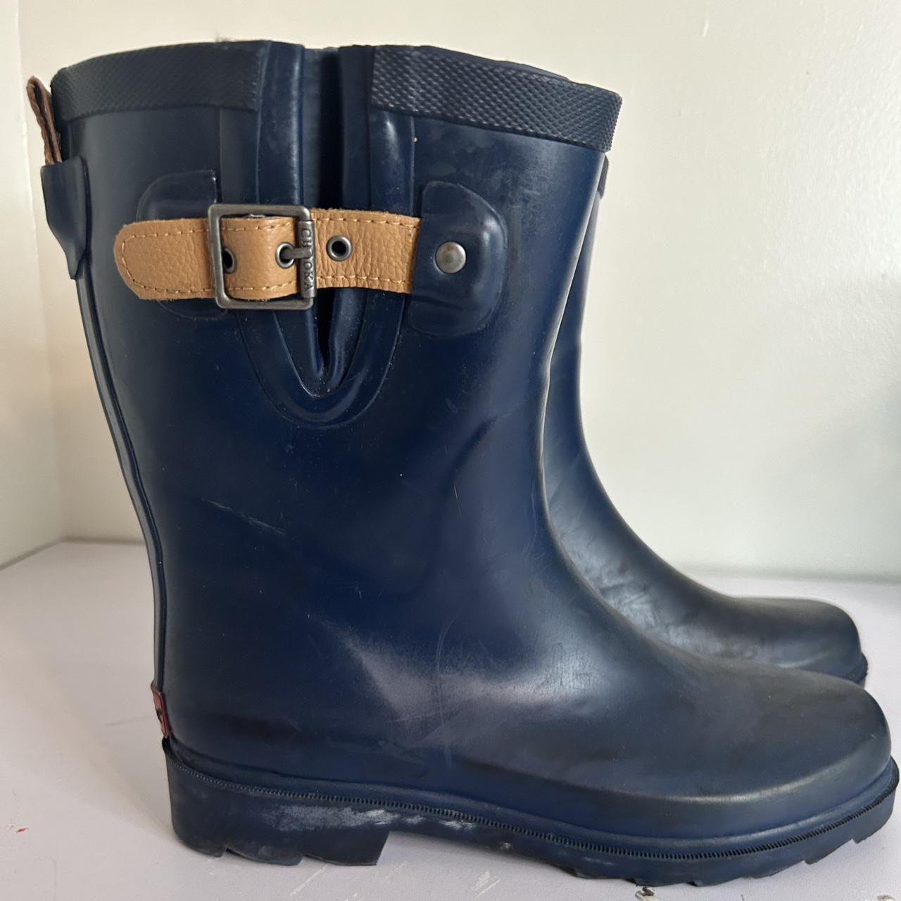 Blue and brown clearance rain boots