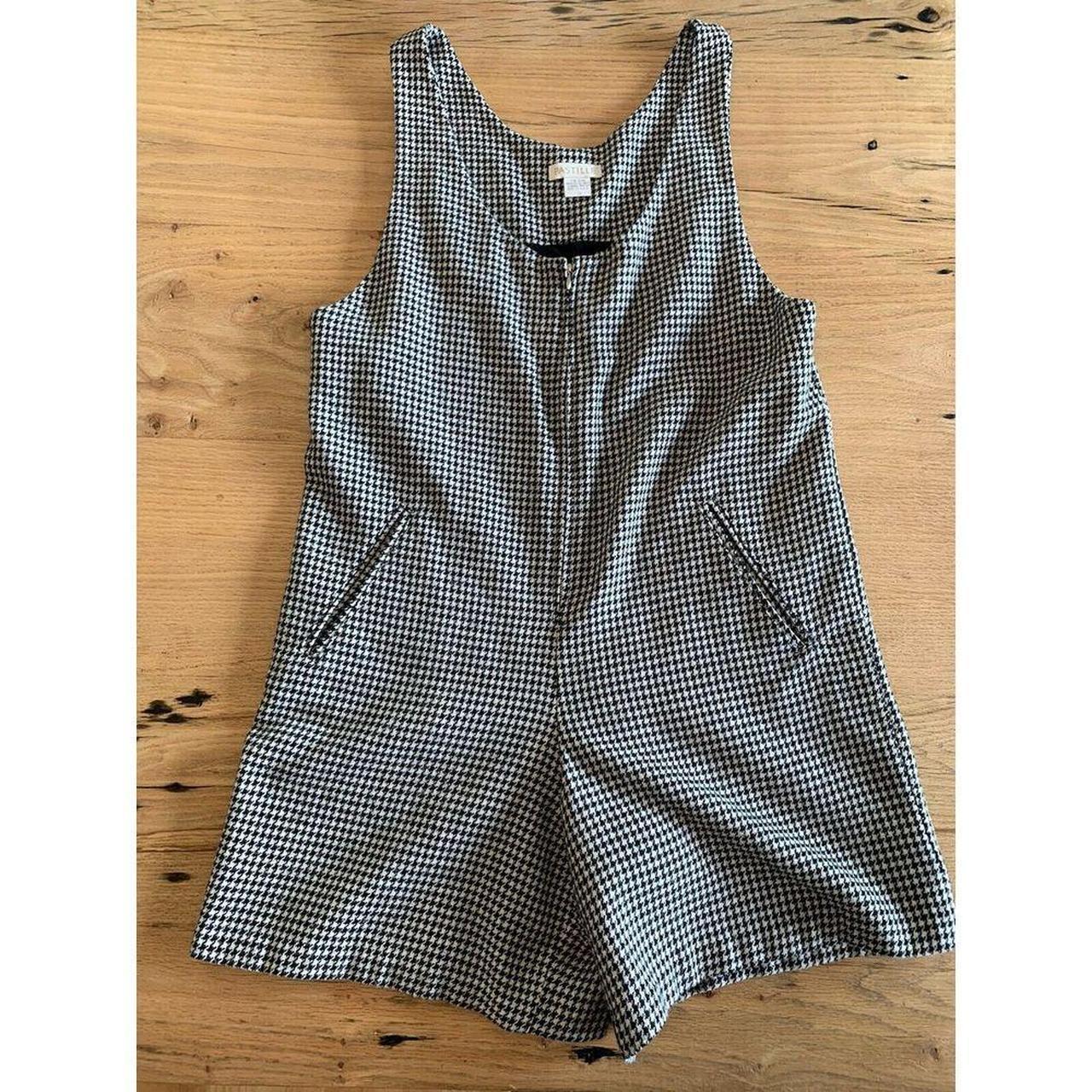 Pastille Zip Houndstooth Shorts Jumpsuit Black White. Depop