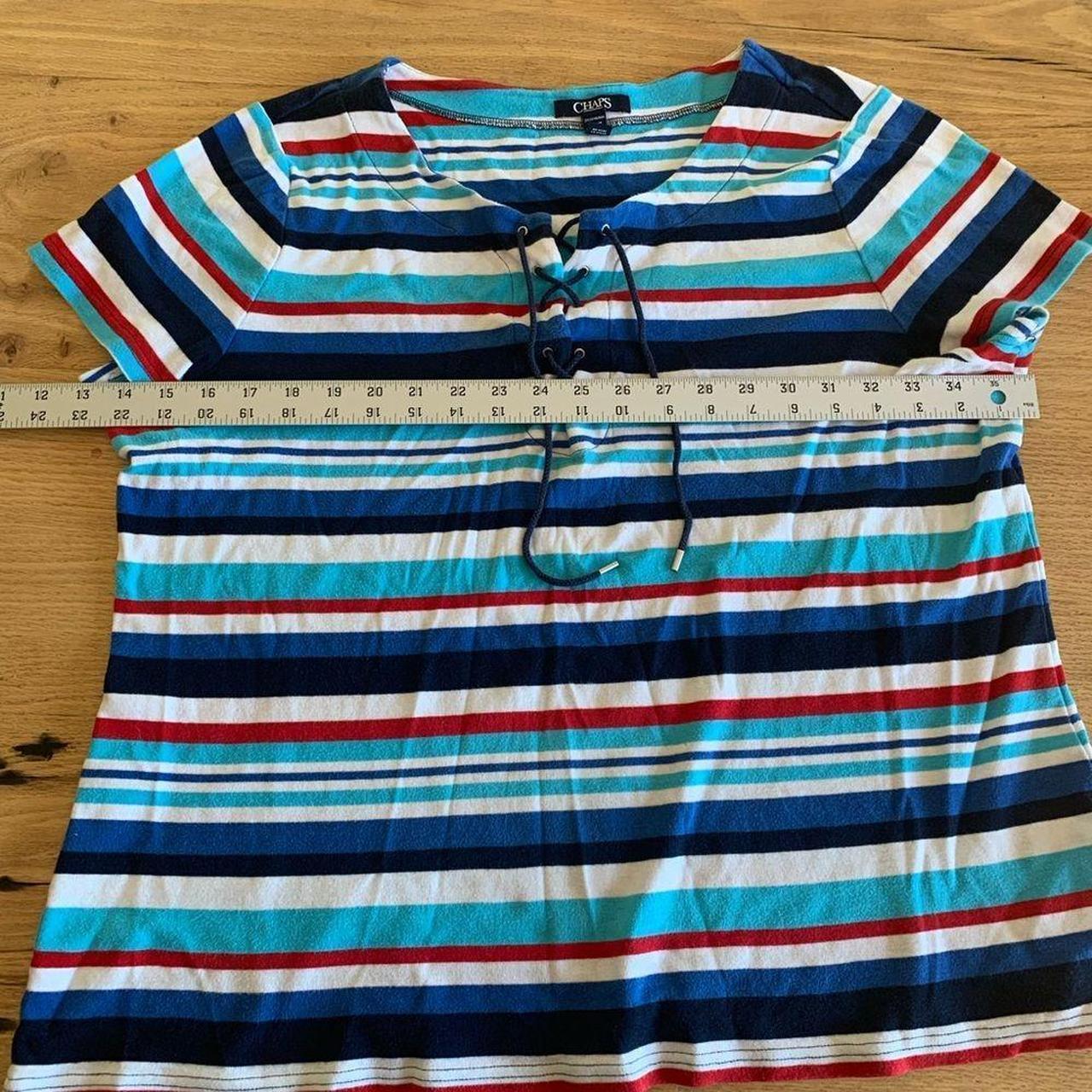 Chaps Women's Shirt - Blue/Red - XXL – Chaps Stri… - image 5