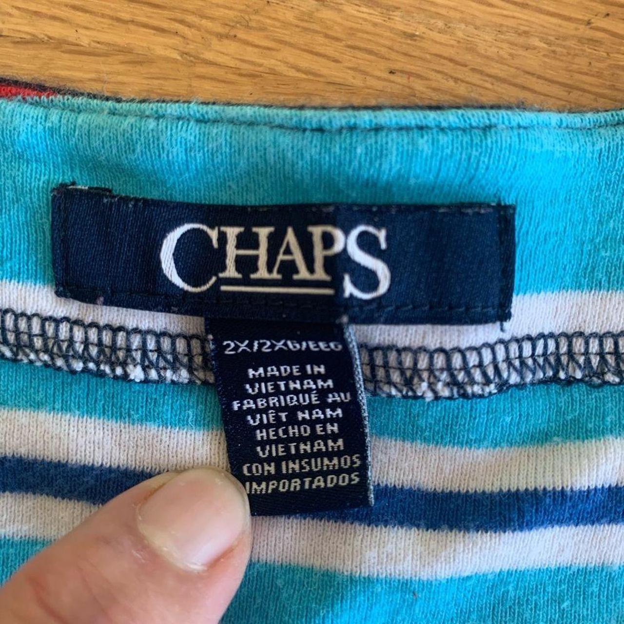 Chaps Women's Shirt - Blue/Red - XXL – Chaps Stri… - image 2