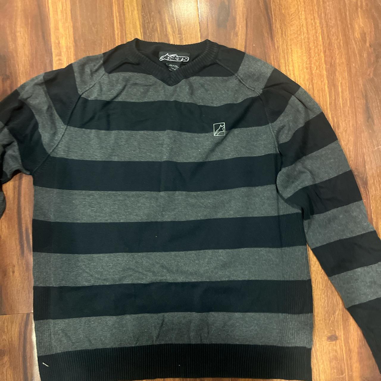 Grey and black striped sweater #vintage alpine - Main Image