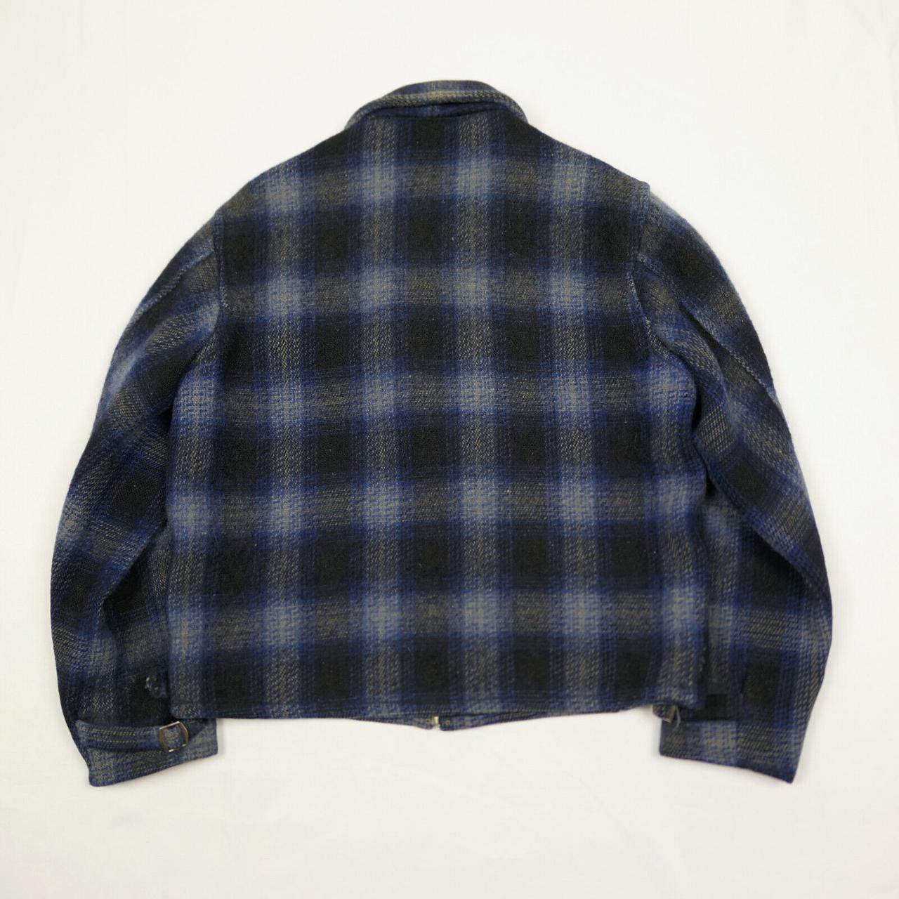 ジャケット・アウター 40s Vintage Wool Ombre Check Belted JKT Weather Jack - Made In USA] Vintage Ombre Check Western Wool