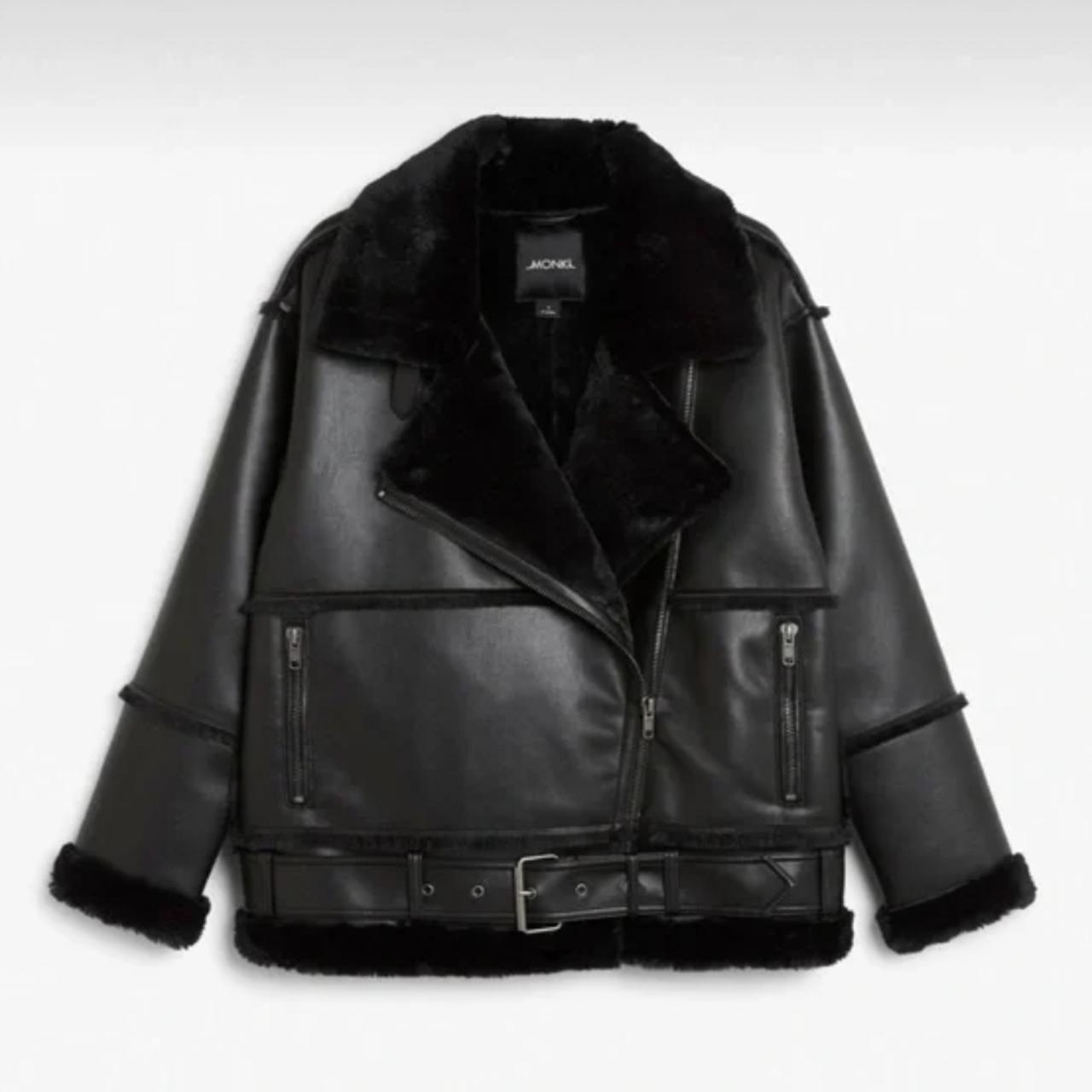 Monki oversized leather jacket best sale