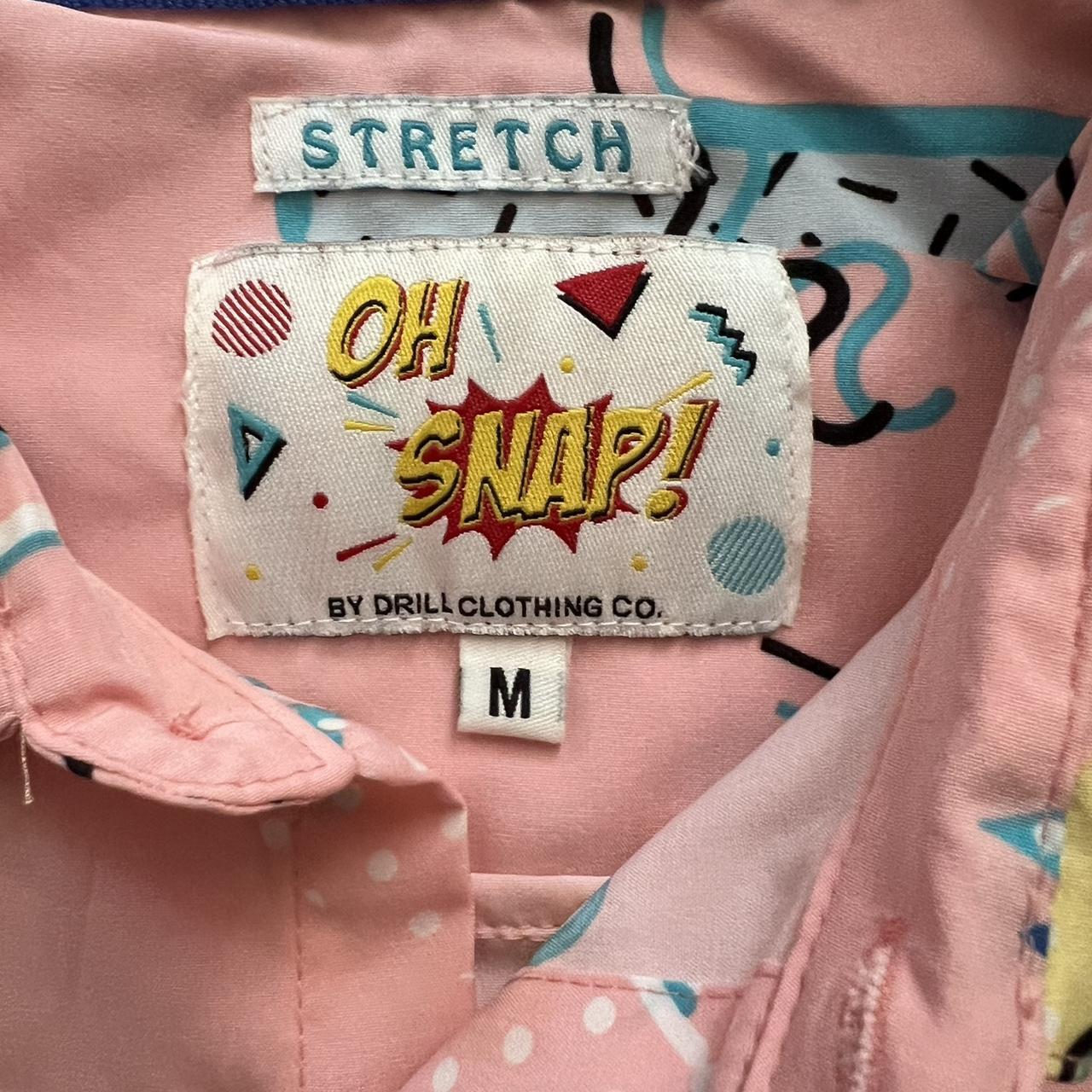 Oh Snap Drill Clothing Stretch Bold Button Up Short... Depop