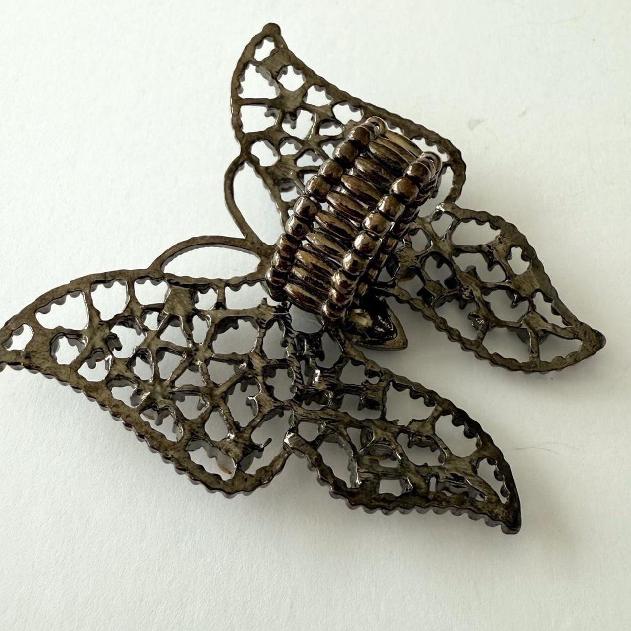 Women's Ring - Black/Silver – Large adjustable bl… - image 5