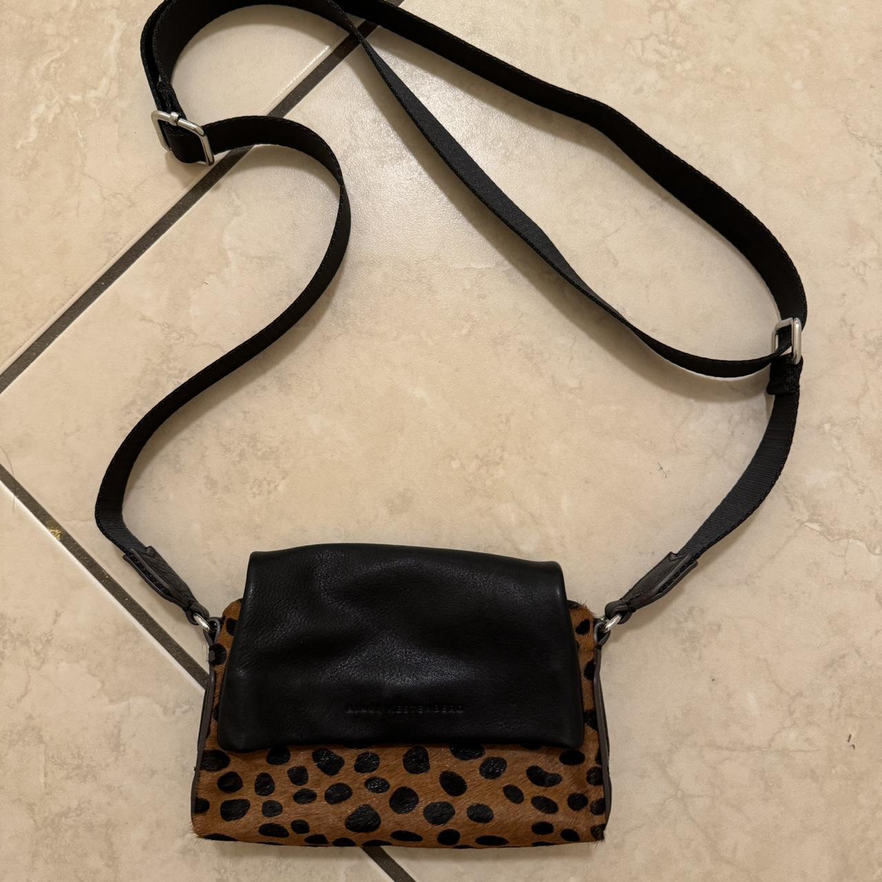 Aimee kestenberg leopard hotsell and black leather satchel handbag