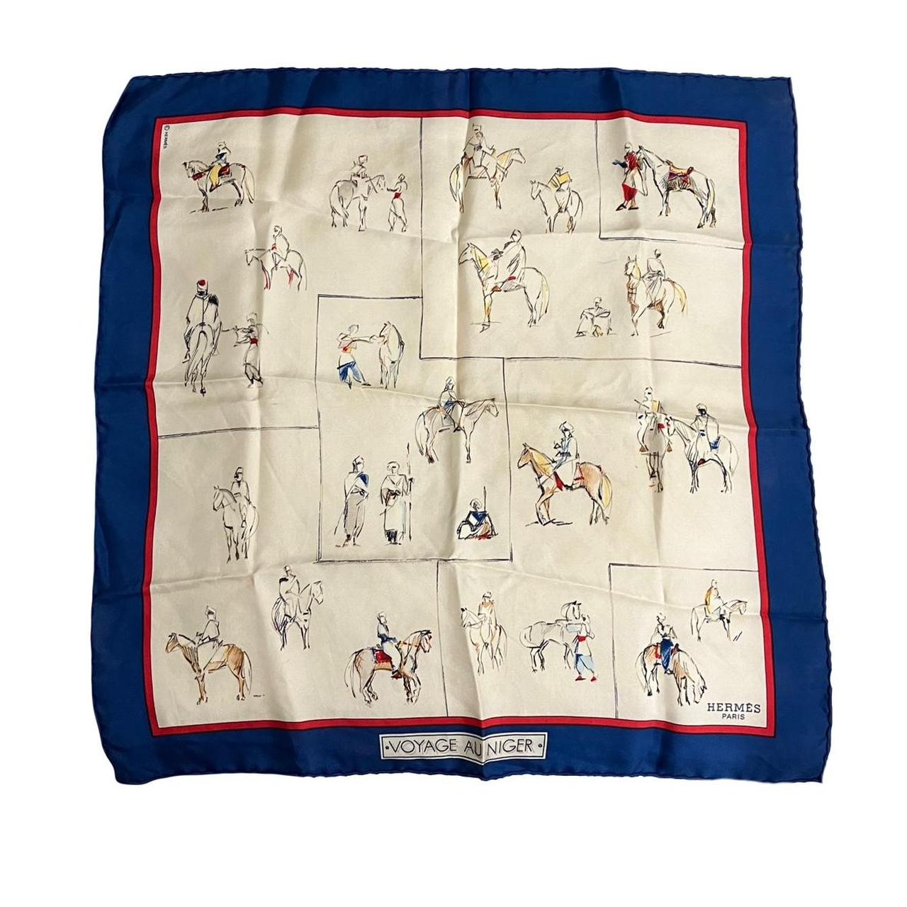 Hermes Voyage Au Niger Pocket Square Scarf / Used... - Depop