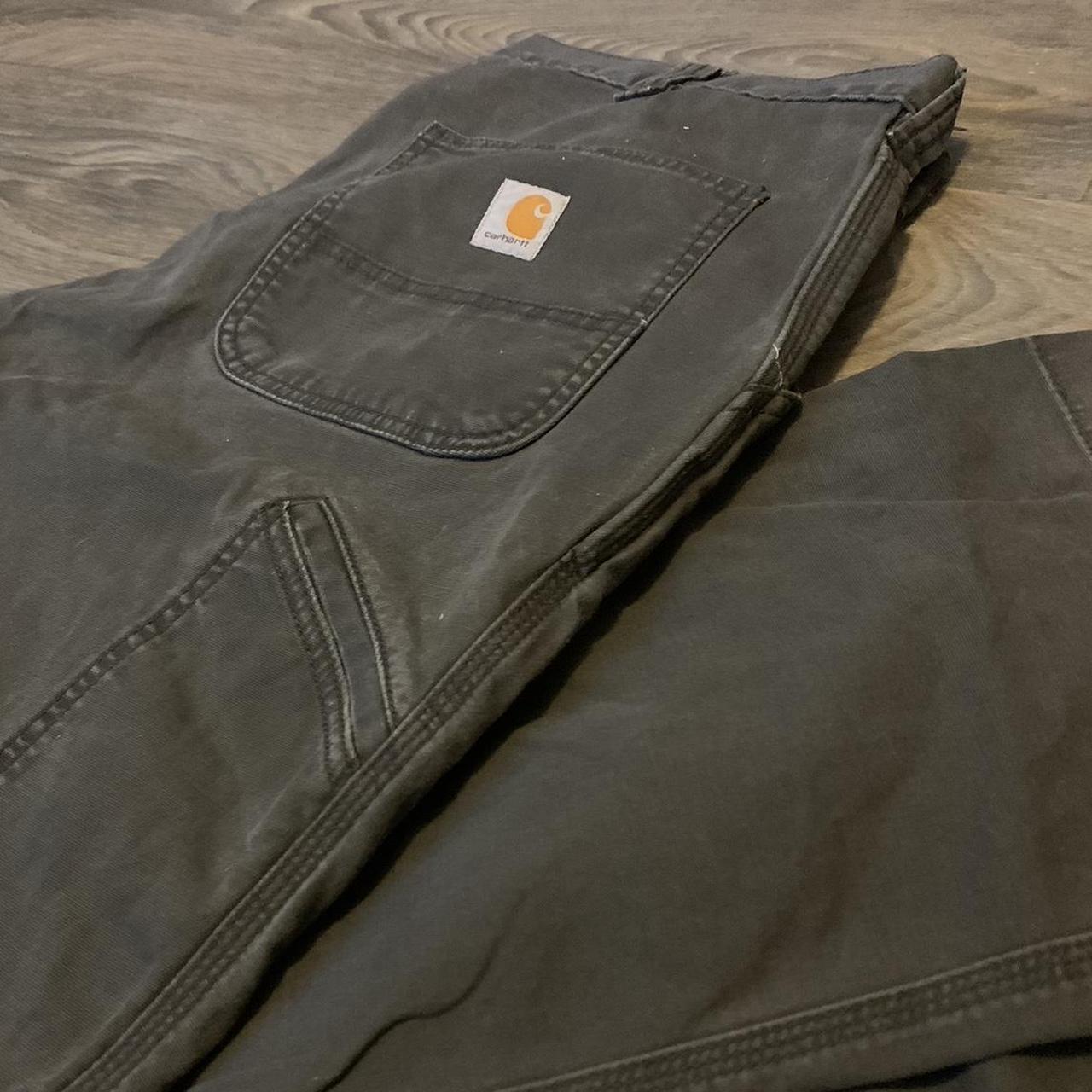 Gray carhartt work pants size 36x30 grunge rugged flex - Depop