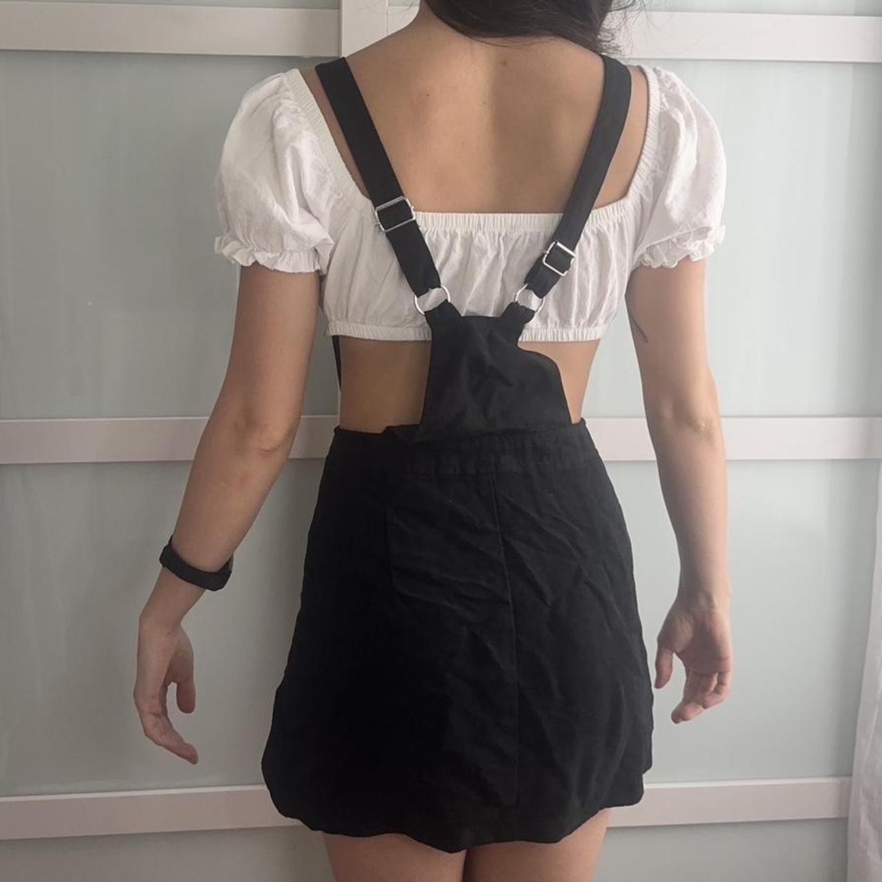 Black dress with suspenders best sale