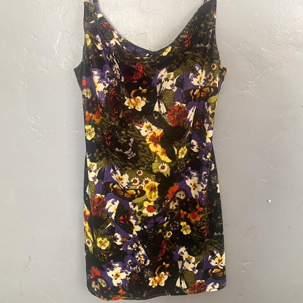 Black noir dress with flowers Never worn. Tag still... - Depop