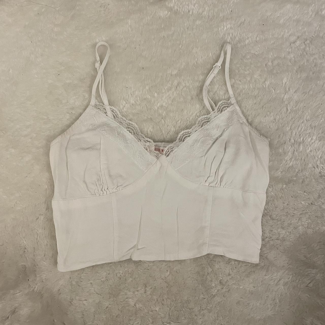 white lace tank top from pacsun. brand is lottie... Depop