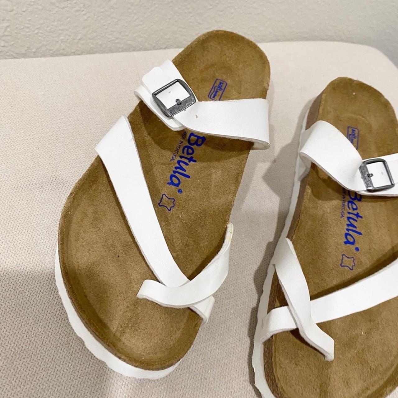 Birkenstock | Shoes | Birkenstock Betula Single Strap Patent Leather White  Sandals Size 38 7 | Poshmark