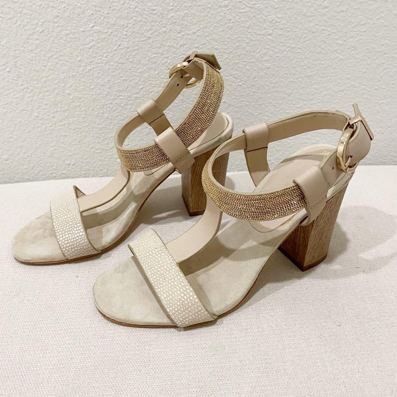 Lola Cruz Revolve Wooden Cream Heels size 36 Size... - Depop