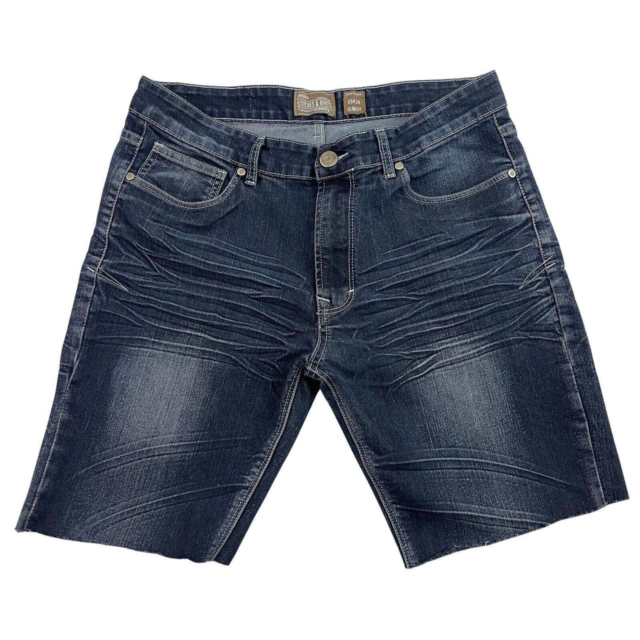 Stitches & Rivets Jean Shorts Mens Size 34 Blue Slim... - Depop