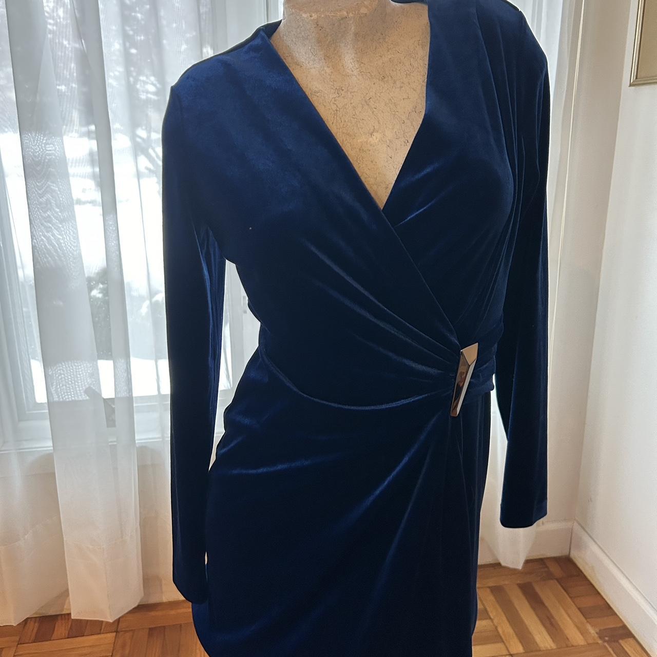 Blue velvet shop calvin klein dress