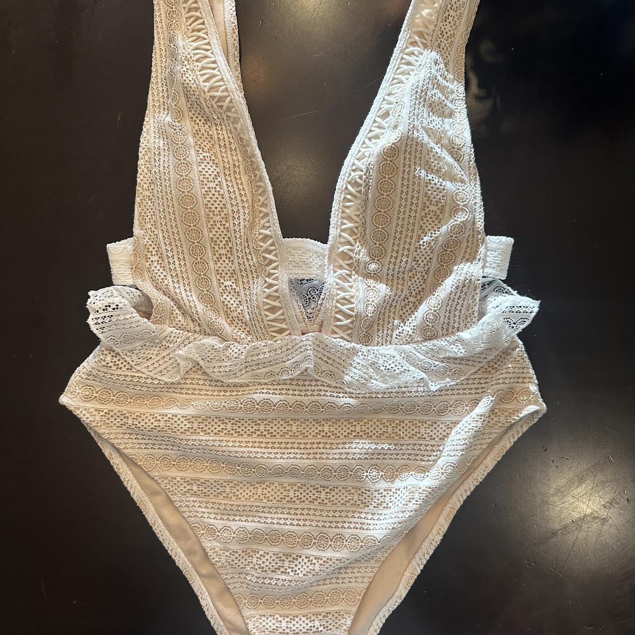 River Island one piece Lacey bathing suit Size 8 Depop