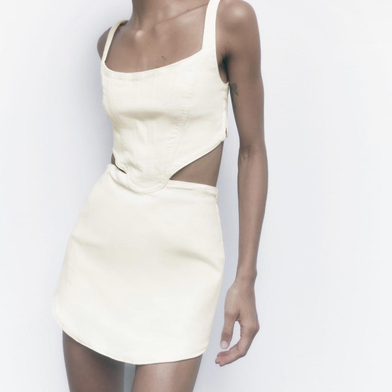 zara denim cut out dress