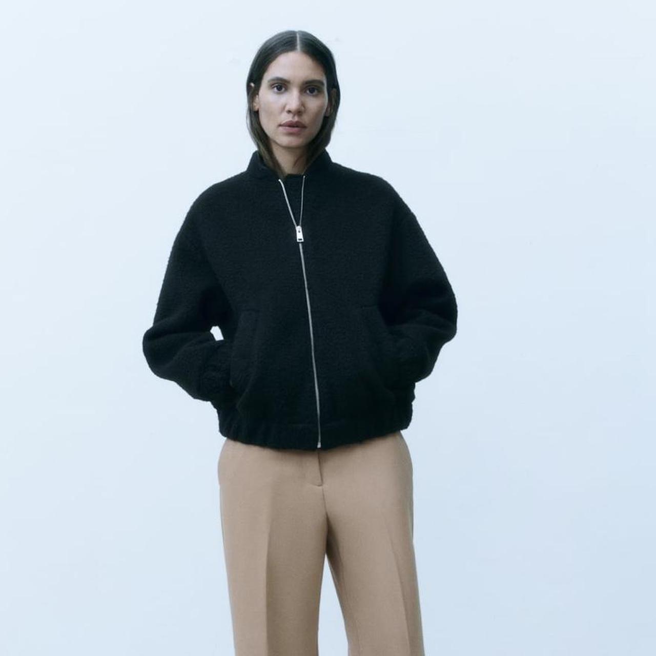 Zara black boucle bomber jacket Worn a handful