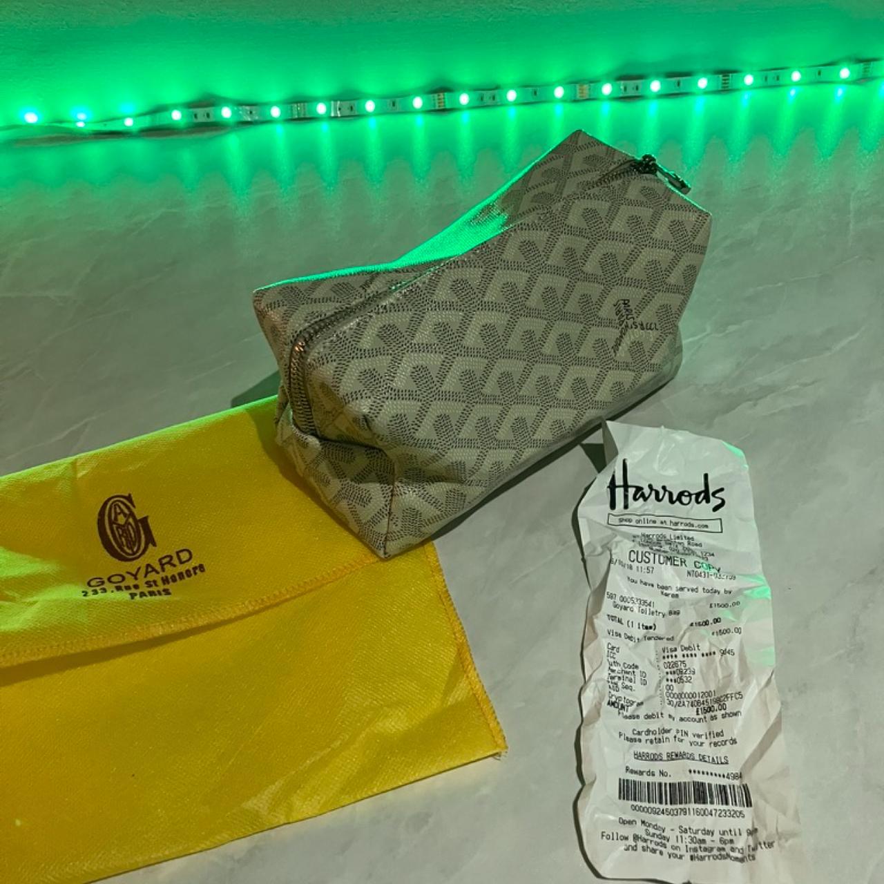 white goyard toiletry bag with receipt and... Depop