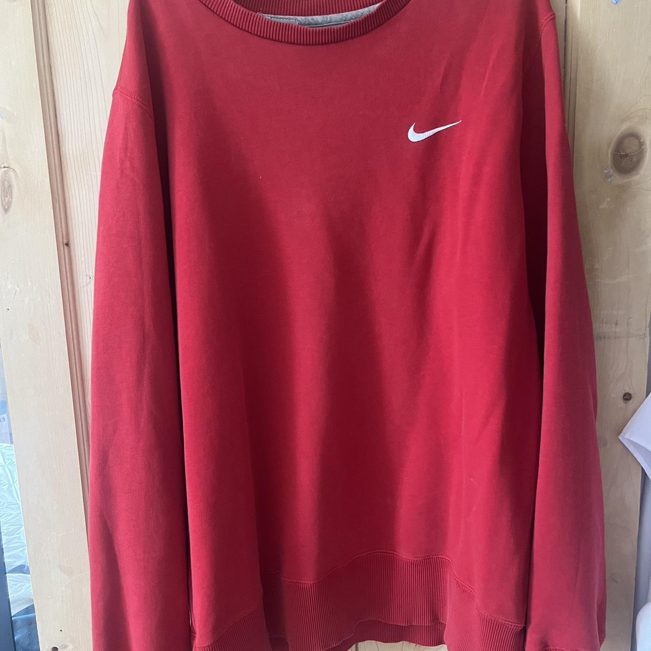 Vintage Nike red sweatshirt, excellent condition,... - Depop